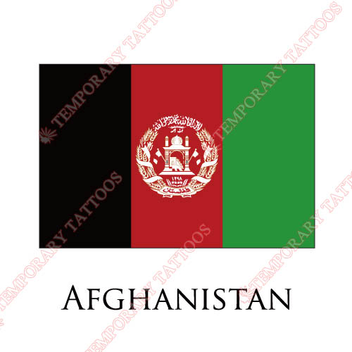 Afghanistan flag Customize Temporary Tattoos Stickers NO.1809